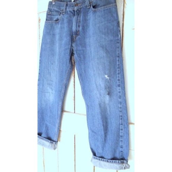 Levi's distressed relaxed 559 straight leg blue Levis denim jeans - Picture 3 of 5